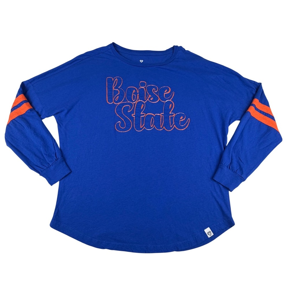 Colosseum Boise State Broncos Long Sleeve‎ Crew Neck Shirt Womens Size S Blue